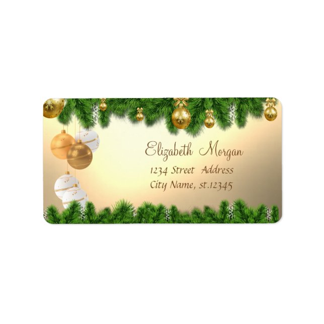 Julgran Grenar ,Bollar, jul Adressetikett (Framsidan)