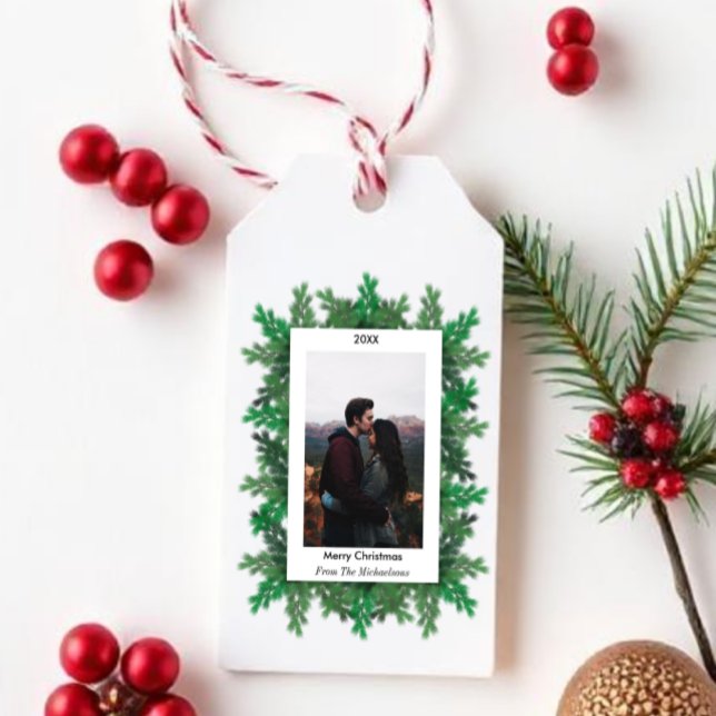 Julgran Grenar fotofoto Presentetikett (Skapare uppladdad)