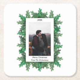 Julgran Grenar fotofoto Underlägg Papper Kvadrat
