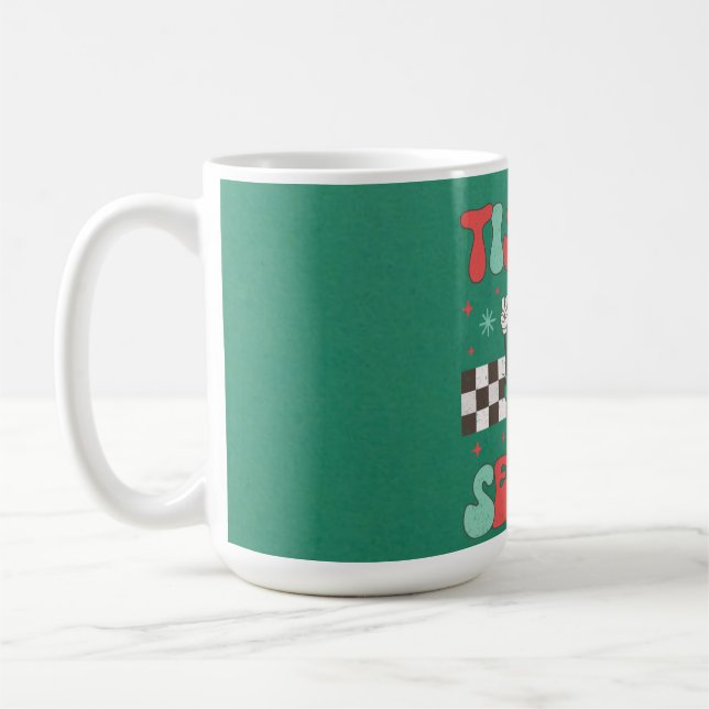 Julgran Groovy Retro Julafton Kaffemugg (Vänster)