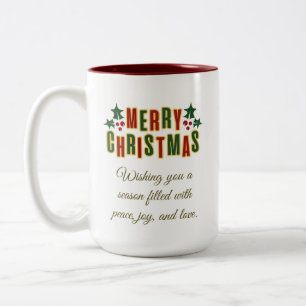 Julgran Guld Glitter Modern Present, Vit Två-Tonad Mugg