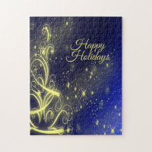 Julgran Guld Stars marinblå Helgdagar i marinblått