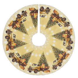 Julgran Guld Träd Skirt Lastbil Julgransmatta Borstad Polyester