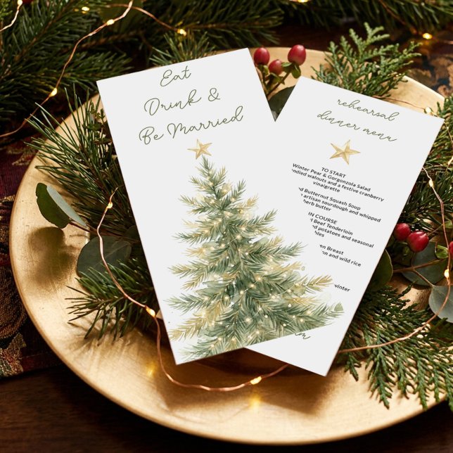 Julgran Guldstjärna Övningsmiddag Meny (Christmas Tree Menu by Darling & May)