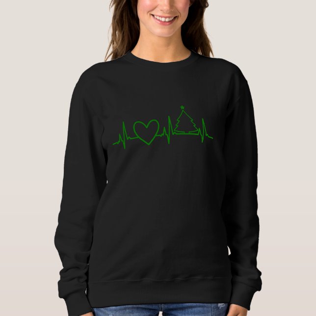 Julgran Heartslag Nursing Nurse Julafton Ugly P T Shirt (Framsida)