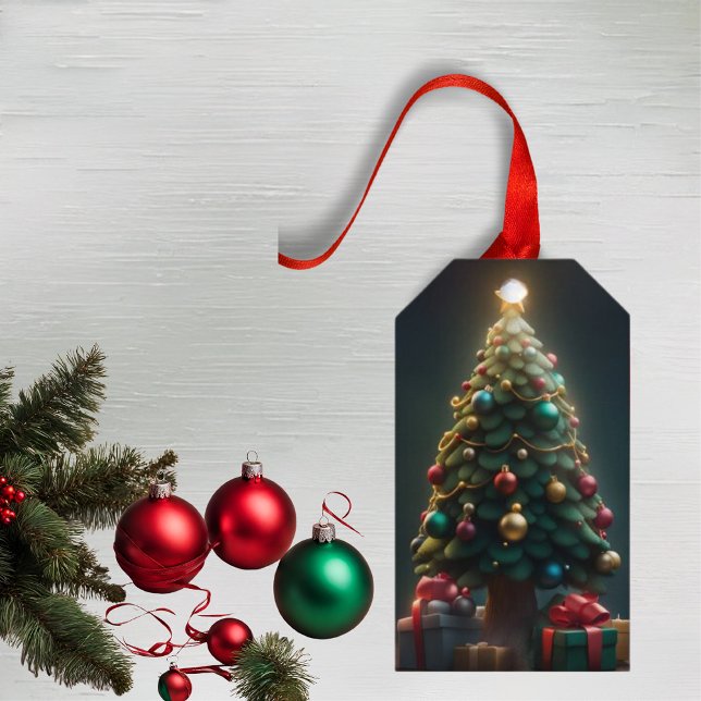 Julgran Helgdag Gift Märkre Presentetikett (Skapare uppladdad)