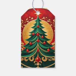 Julgran Helgdag Gift Märkre Presentetikett