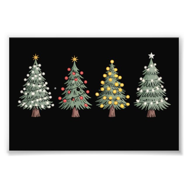 Julgran Helgdag Gift Winter Fototryck (Framsidan)