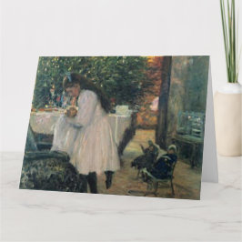 Julgran Helgdag Girl and Baby Vintage Art Kort