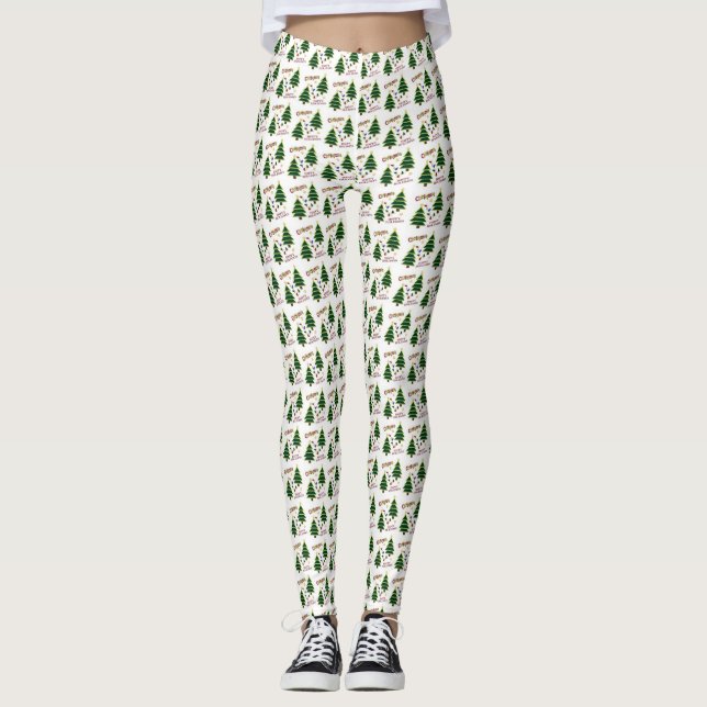 Julgran Helgdag Leggings (Framsida)