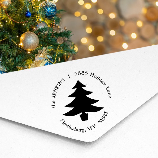 Julgran Helgdag Returadress Stämpel (Skapare uppladdad)