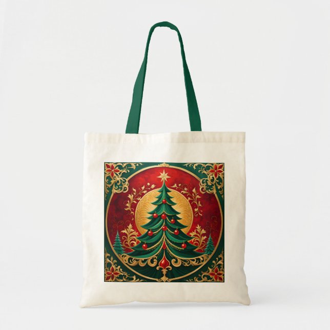 Julgran Helgdag Tote Bag Tygkasse (Framsidan)