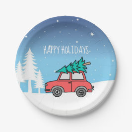 Julgran Helgdagar Papprare Tallrikar 7"