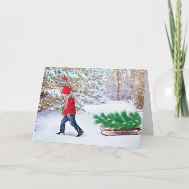 Julgran Hem Greeting Card Kort (Framsida)