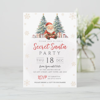 Julgran Hemlig Tomte Presentutbytesinbjudan Inbjudningar