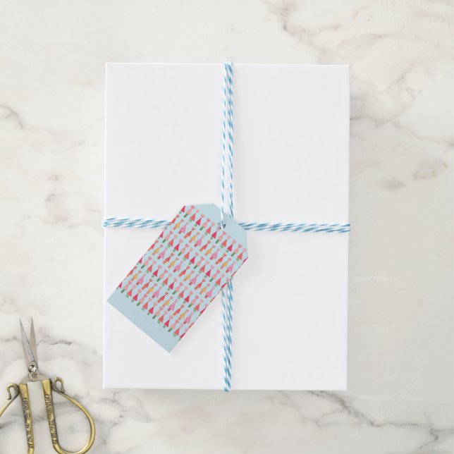 Julgran Hjärta Presentpapper Presentetikett (Med Snöre)