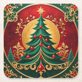 Julgran Holiday Papper Underlägg Kvadrat