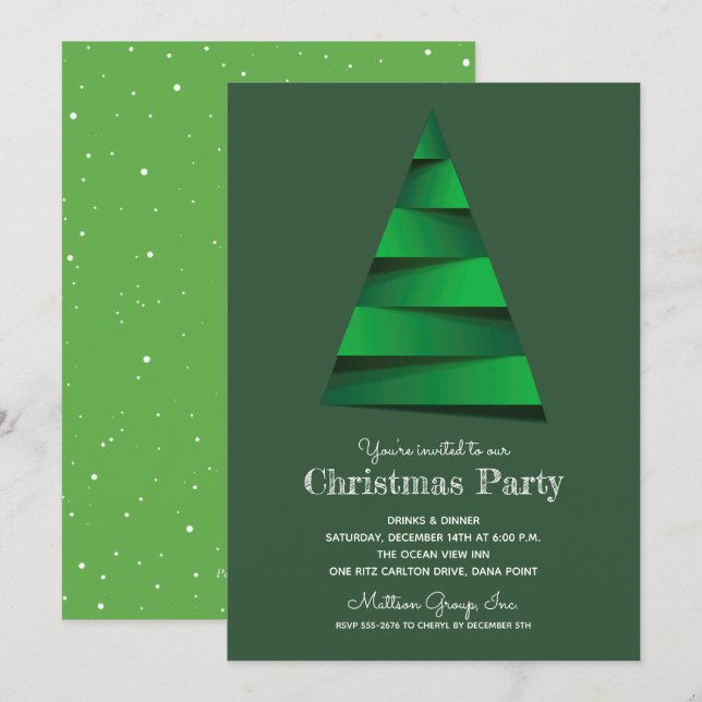 Julgran Holiday Party Inbjudningar (Fram/baksida)