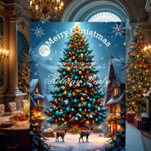 Julgran Holiday Party Vinter Renar Snö