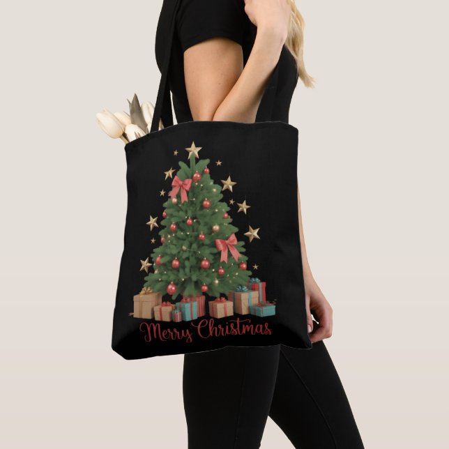 Julgran Holiday Vinter Present Tygkasse (Närbild)