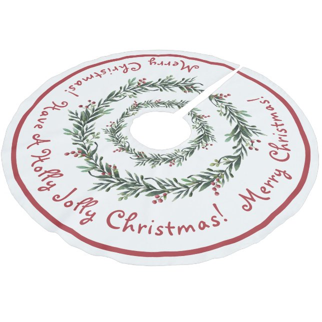 Julgran Holly Jolly Röd och Grön Julgransmatta Borstad Polyester (Vinklad)