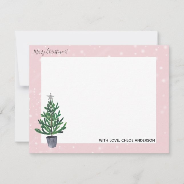 Julgran Home för Helgdagar Note Cards Anteckningskort (Framsida)