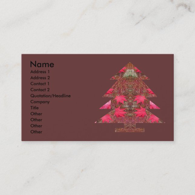 Julgran - höst löv visitkort (Framsida)