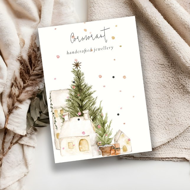 Julgran House Snö 2 Earring Stud Holder Visitkort (Skapare uppladdad)