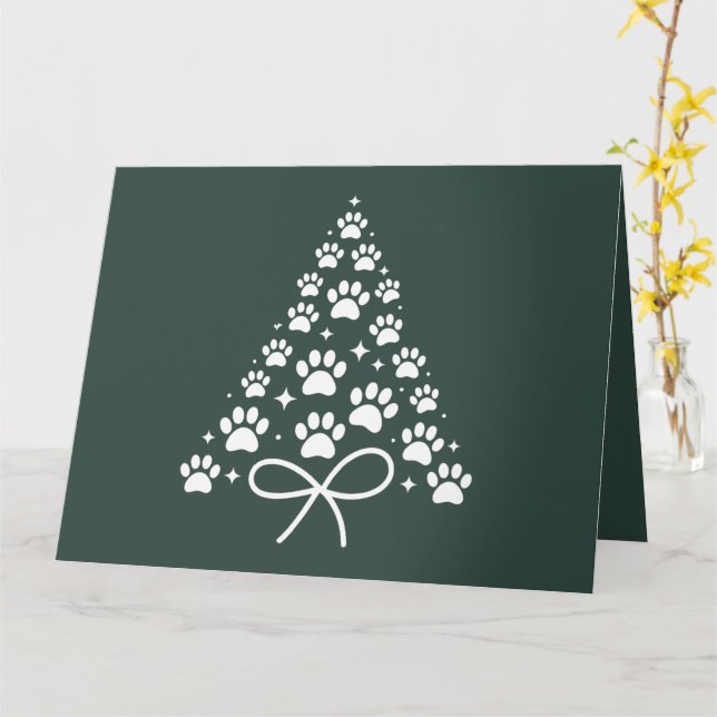 Julgran Hund Ägare Present Holiday  Kort (Gul blomma)