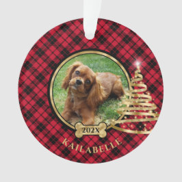 Julgran Hund Dekorationer, Red Play Tartan