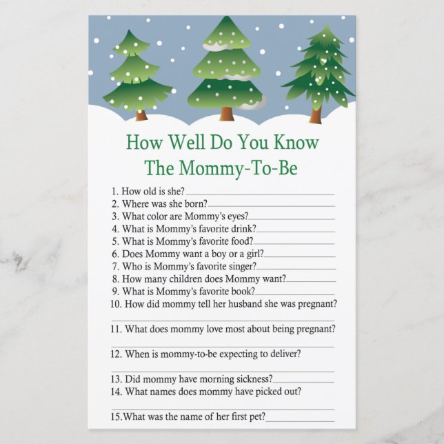 Julgran hur bra du vet om babydusch (Framsida)