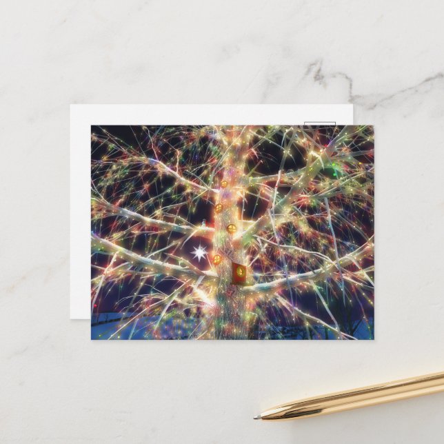 Julgran Hus Postkort Vykort (Fram/Back In Situ)