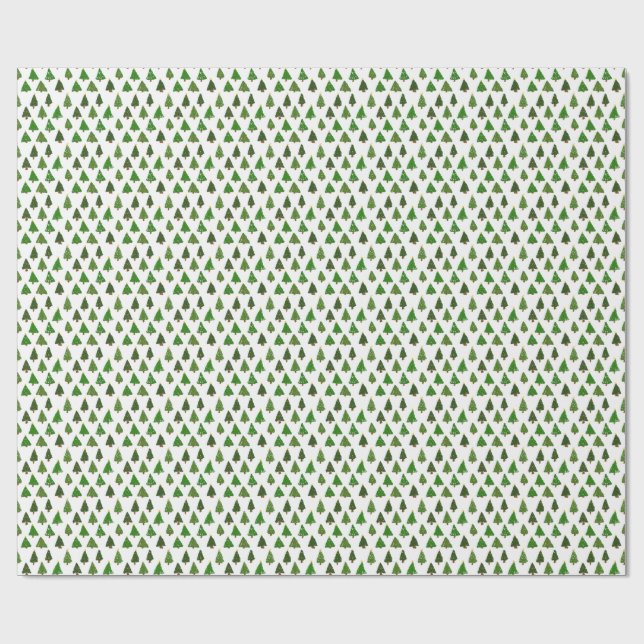 Julgran i barns teckningstil presentpapper (Platt)