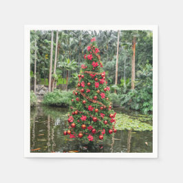 Julgran i dammvyn pappersservett