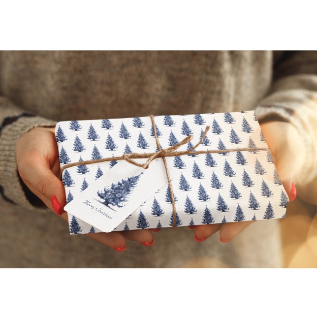 Julgran i Delft Blue-anpassadet Presentetikett (Skapare uppladdad)
