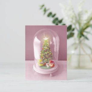 Julgran i en Glass Dome Meddelande Vykort