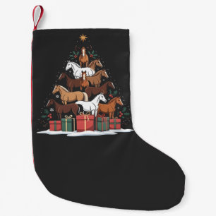 Julgran i form av häst, julgran med hästmotiv liten julstrumpa