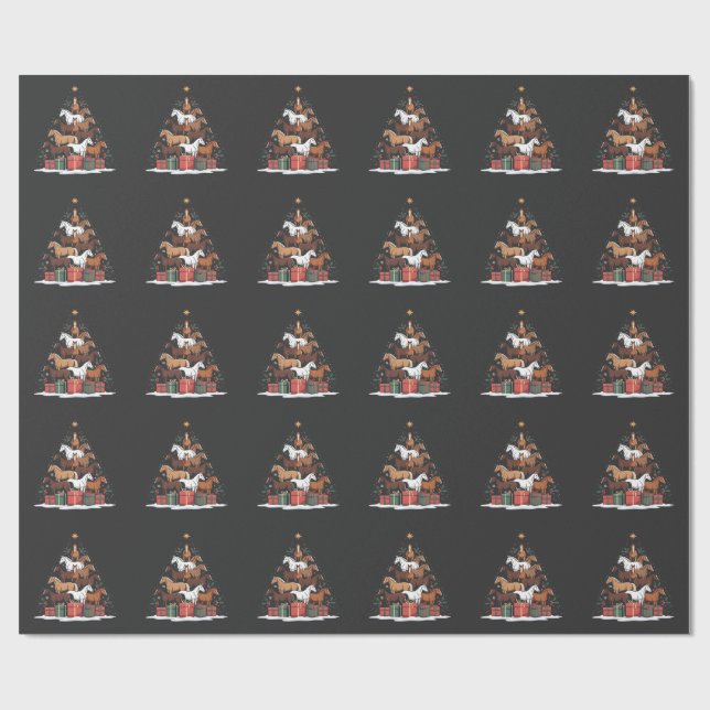Julgran i form av häst, julgran med hästmotiv  presentpapper (Platt)