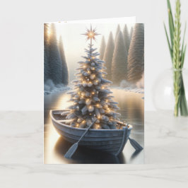 Julgran i gamla fribåtar helgkort