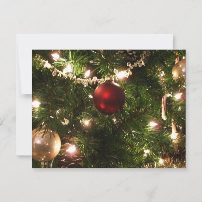 Julgran I Helgdag Söt Grönt och Röd Kort (Framsida)