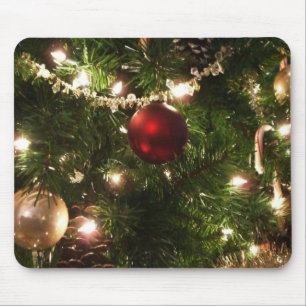 Julgran I Helgdag Söt Grönt och Röd Musmatta