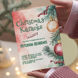 Julgran I jul Karaoke Party Inbjudningar