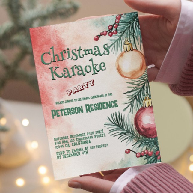 Julgran I jul Karaoke Party Inbjudningar (Skapare uppladdad)