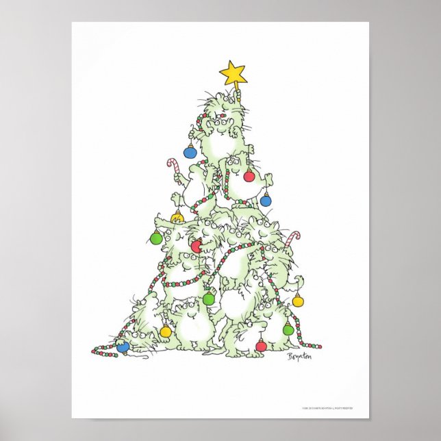 JULGRAN I KATTUNGE poster av Sandra Boynton (Framsidan)