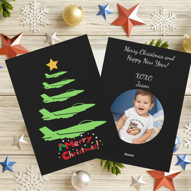 Julgran i militärflygplan,Photo Julkort (Skapare uppladdad)