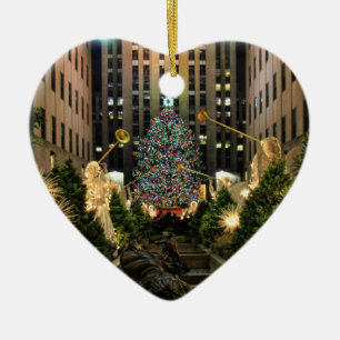 Julgran i NYC Rockefeller Center, änglar H Julgransprydnad Keramik