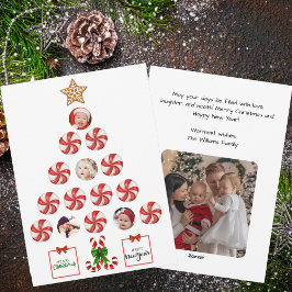 Julgran i Peppermint Candy, familjefoto Julkort