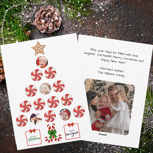 Julgran i Peppermint Candy, familjefoto Julkort (Skapare uppladdad)