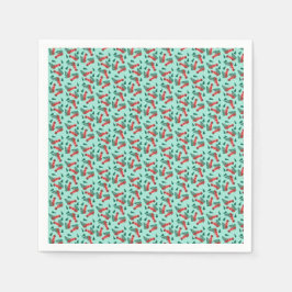 Julgran i Röda Grönten Lastbil Mönster Pappersservett