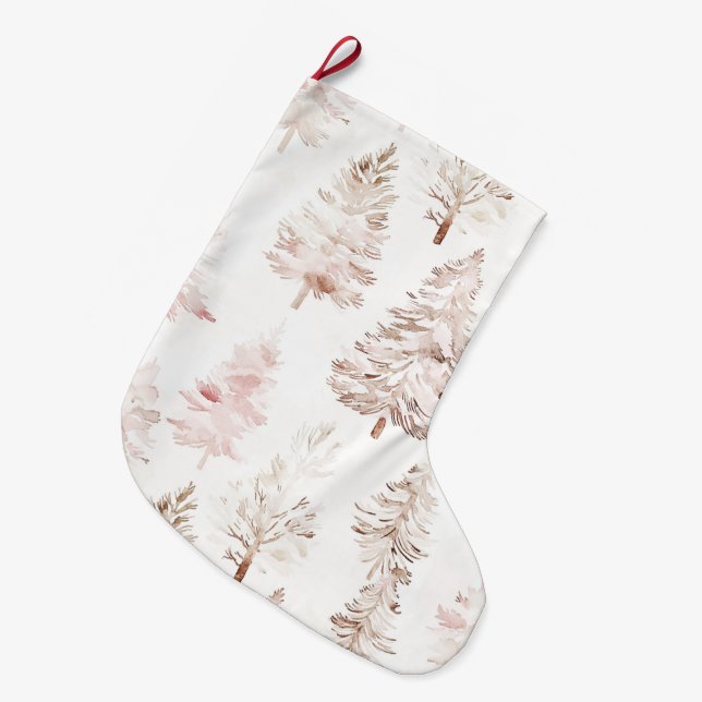 Julgran i rosa och vitt stor julstrumpa (Framsidan (Hängande))